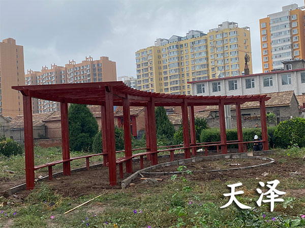 山西昔阳县气象局防腐木廊架